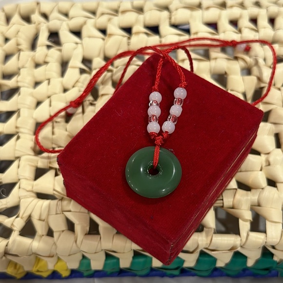 Hand made Light green Jade safety buckle pendant - Picture 3 of 8